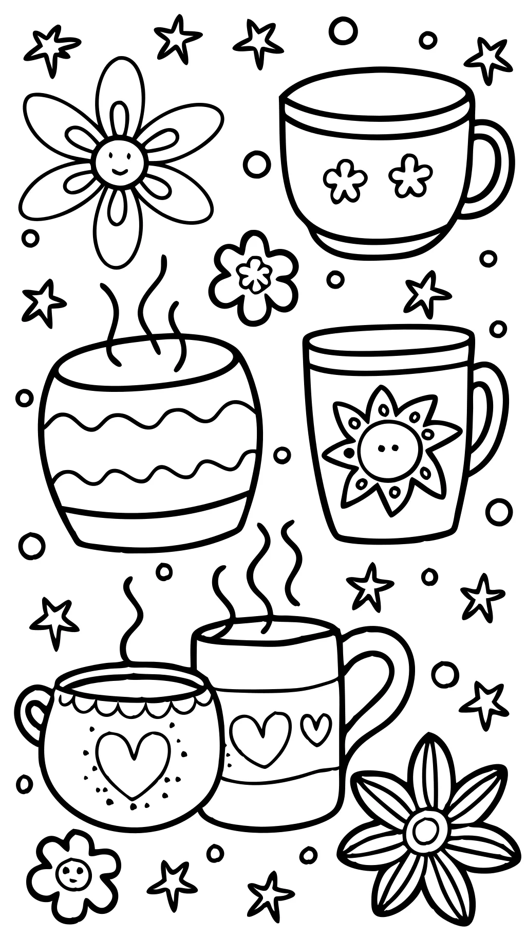 Página para colorear de la taza de café